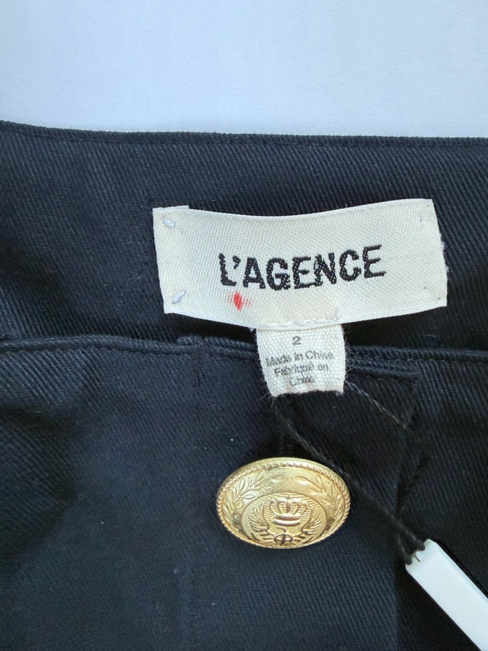 NWT L’AGENCE Black Military Button Belted Dress Gold Buttons Size 2 - Picture 4 of 7